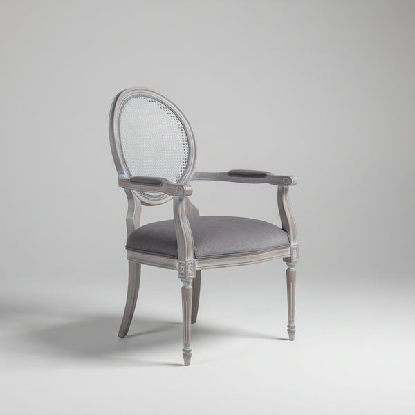 Carina Solid Wood Rattan Arm Chair