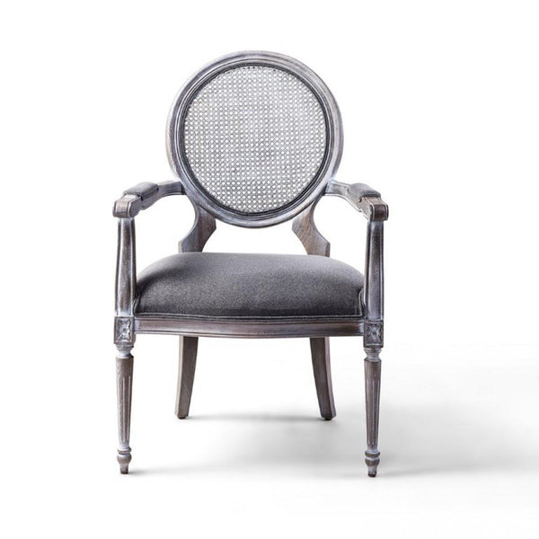 Carina Solid Wood Rattan Arm Chair