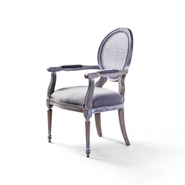 Carina Solid Wood Rattan Arm Chair