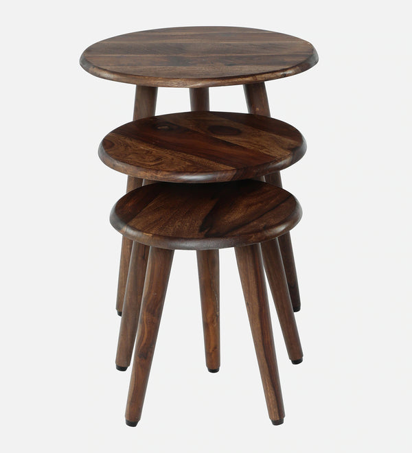 Carinish Sheesham Wood Side Table Set of 3
