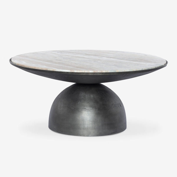Castillos Round Solid Wood & Marble Coffee Table