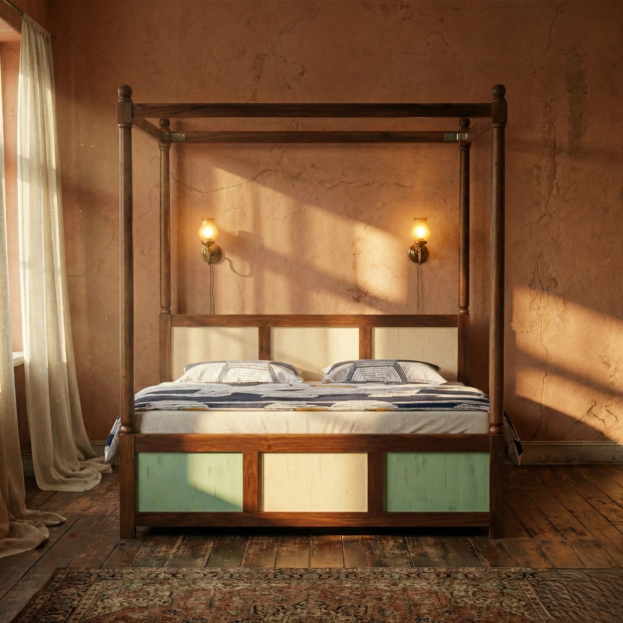 Castleton Luxury Solid Wood Poster Bed – Homes of Rajasthan