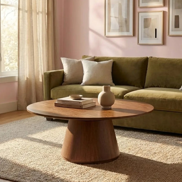 Castries Solid Walnut Round Coffee Table