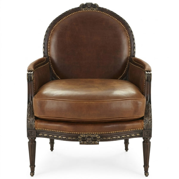 Castro Solid Wood Leather 1 Seater Sofa