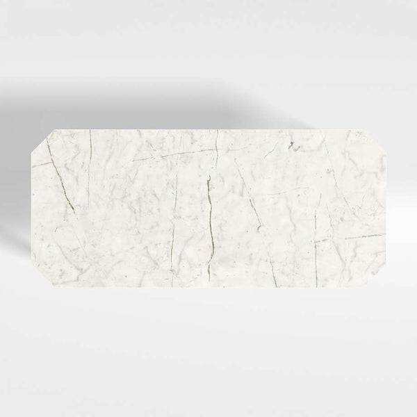 Classic Wooden Marble Dining Table - In Black Finish