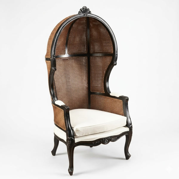 Cayenne Solid Wood Rattan Wing Chair