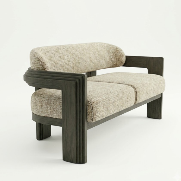 Cetinje Solid Wood Love Seat Sofa