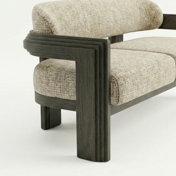 Cetinje Solid Wood Love Seat Sofa