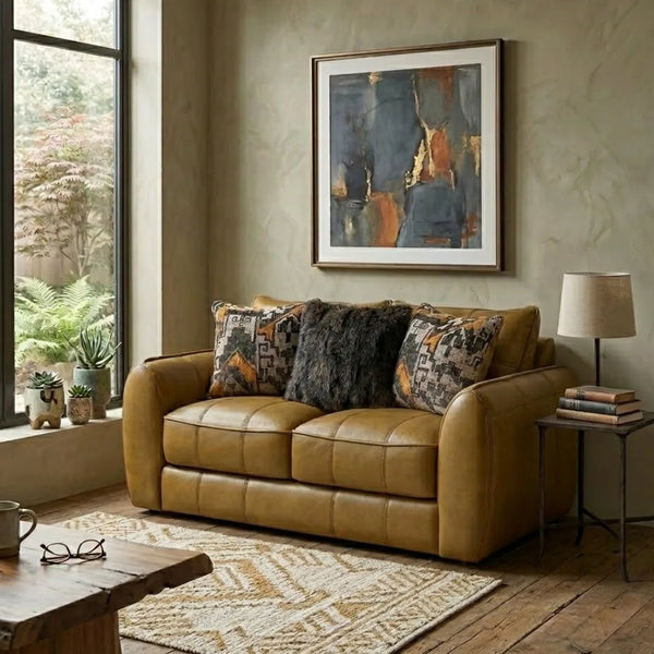 Chandler Tufted Loveseat Leather Sofa 