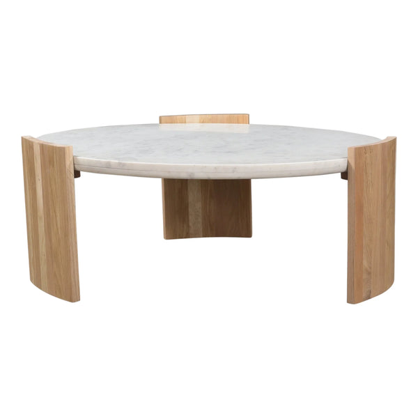 Chesapeake Round Coffee Table With Marble Top