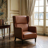 Christiana Leatherette Wing Chair In Tan Colour