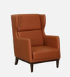 Christiana Leatherette Wing Chair In Tan Colour