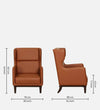 Christiana Leatherette Wing Chair In Tan Colour