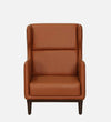Christiana Leatherette Wing Chair In Tan Colour