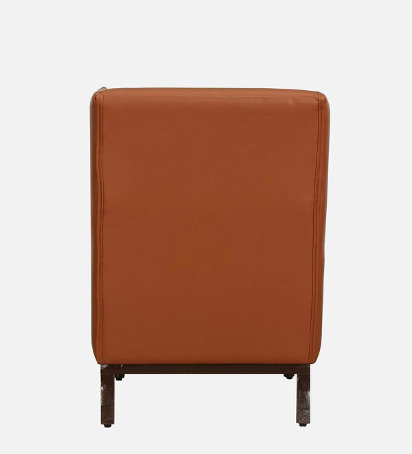 Christiana Leatherette Wing Chair In Tan Colour
