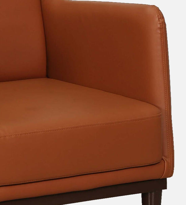Christiana Leatherette Wing Chair In Tan Colour