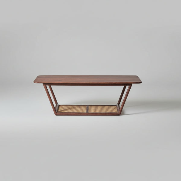 cane coffee table, solid wood coffee table