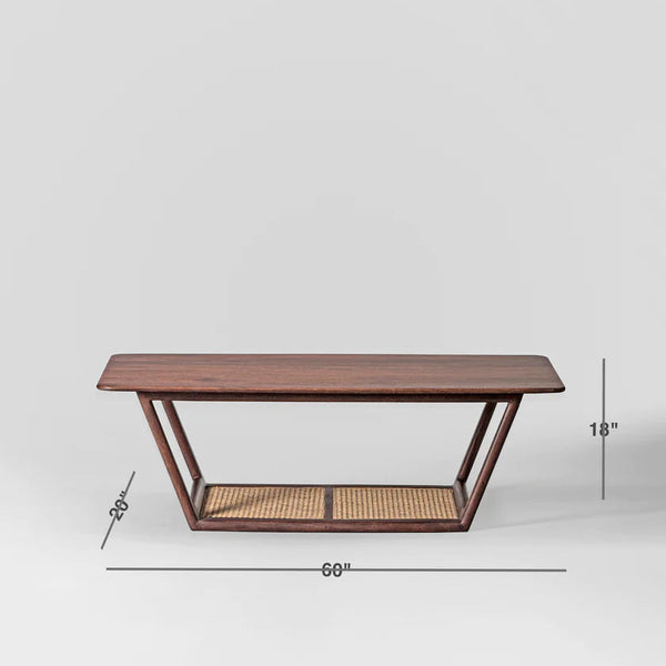 Clarksville Rattan Sheesham Wood Coffee Table
