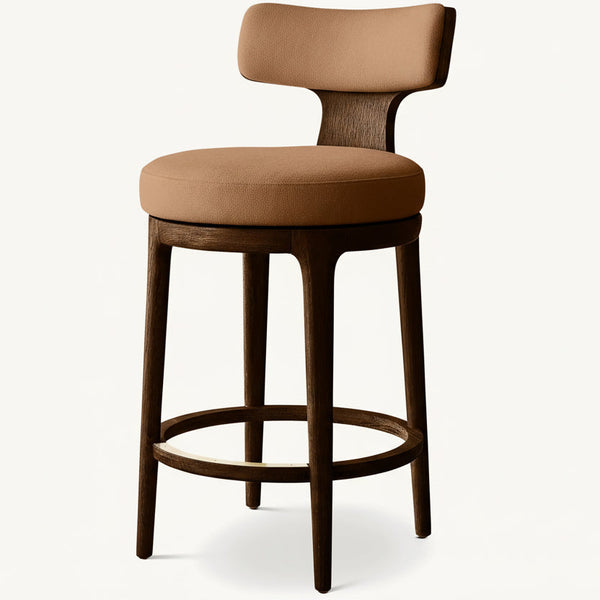 Classic Wooden Bar Stool - Oak Finish