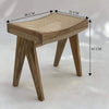 Cofimvaba Rattan Sheesham Wood Stool - Light Walnut