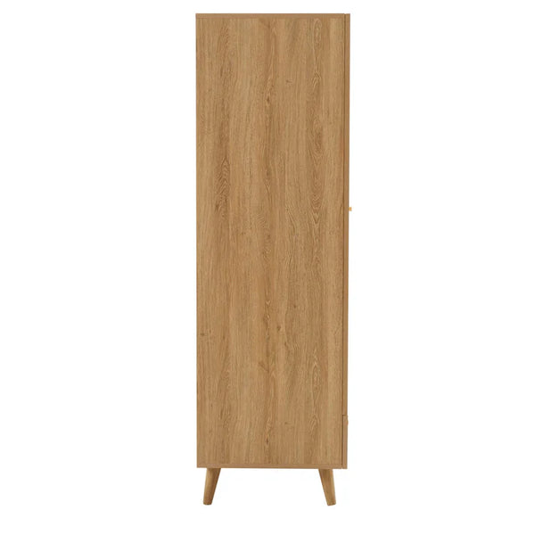 Coimbra Solid Wood 2 Door Rattan Wardrobe