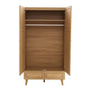 Coimbra Solid Wood 2 Door Rattan Wardrobe