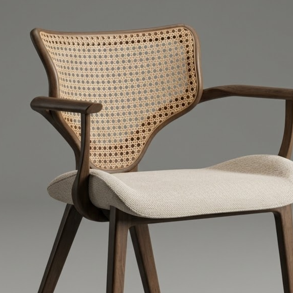 Constanta Solid Wood Rattan Dining Chair