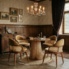 Corriverton Solid Wood Rattan Round Dining Table Set