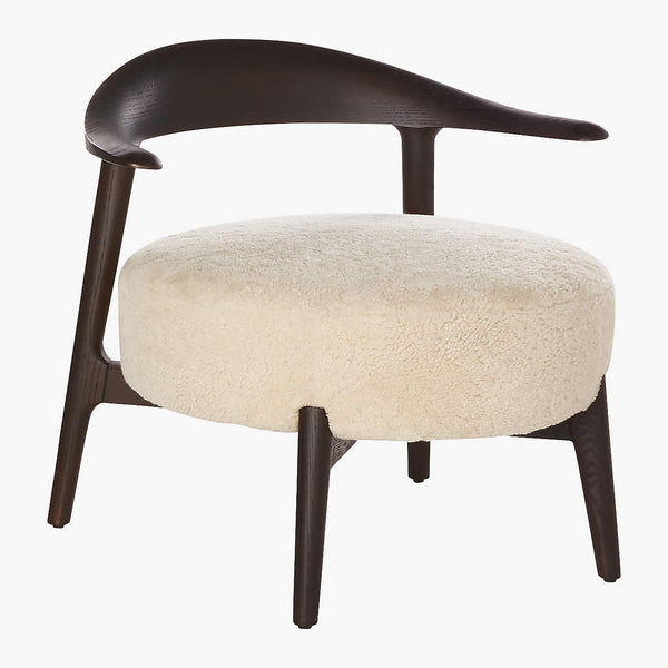 Cradock Shearling Texture Wooden Accent Chair