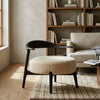 Cradock Shearling Texture Wooden Accent Chair