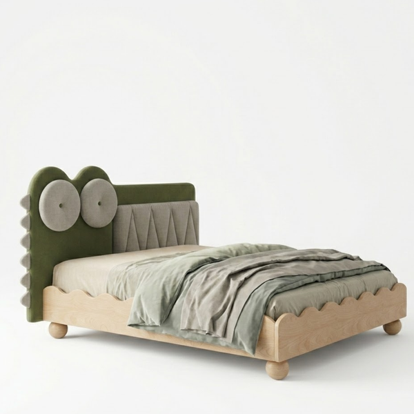 Crocodina Solid Wood Kids Soft Bed