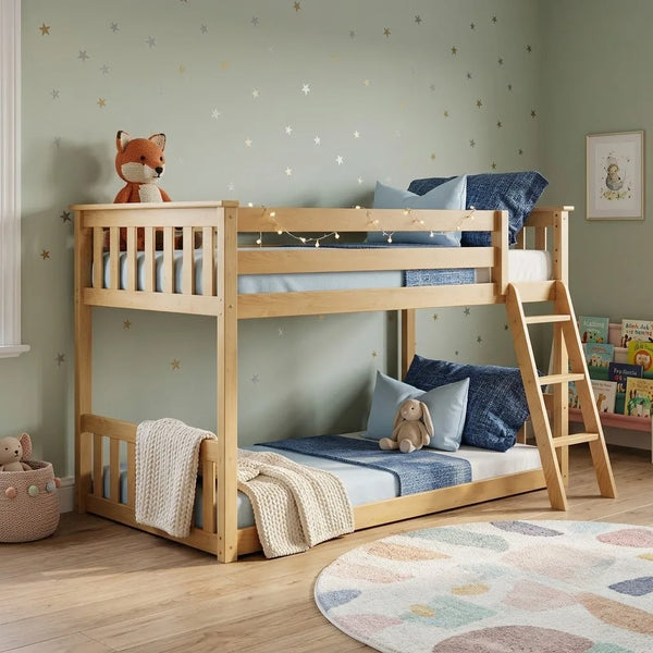 Cuddle Cove Low Bunk Bed In Natural Finish 