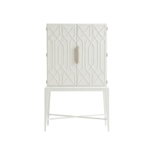 Cupertino Solid Wood White Finish Bar Cabinet