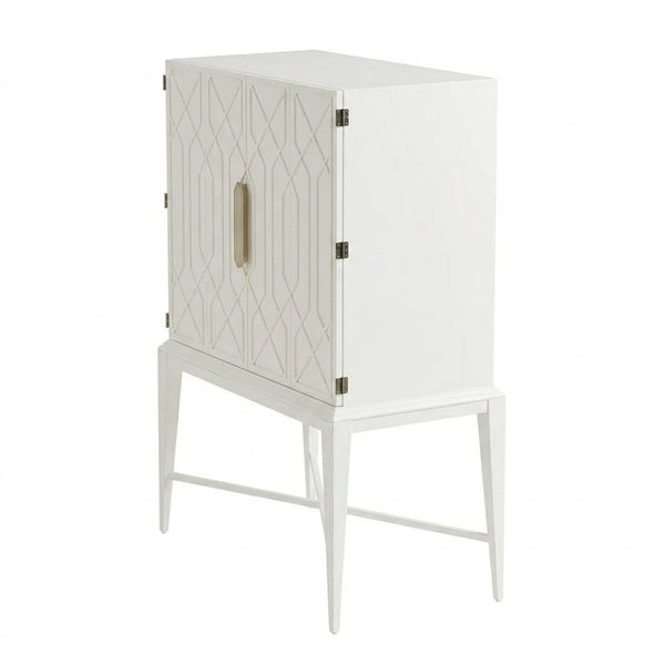Cupertino Solid Wood White Finish Bar Cabinet
