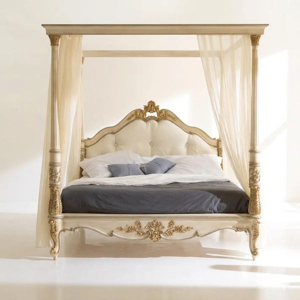 Curitiba Solid Wood Upholstered Poster Bed