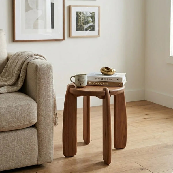 Cusco Acacia Wood Round End Table