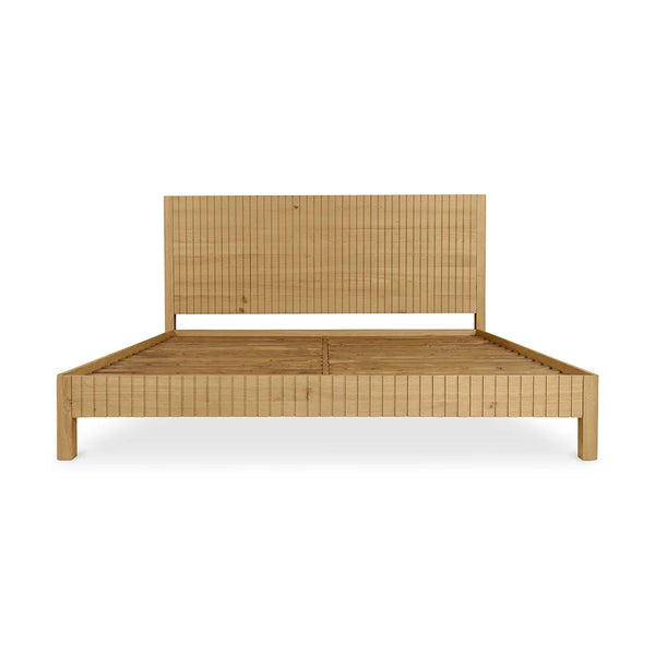 Antalya Modern Fluted Solid Wood Bed - All Sizes