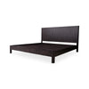 Antalya Modern Fluted Solid Wood Bed In Black - All Sizes