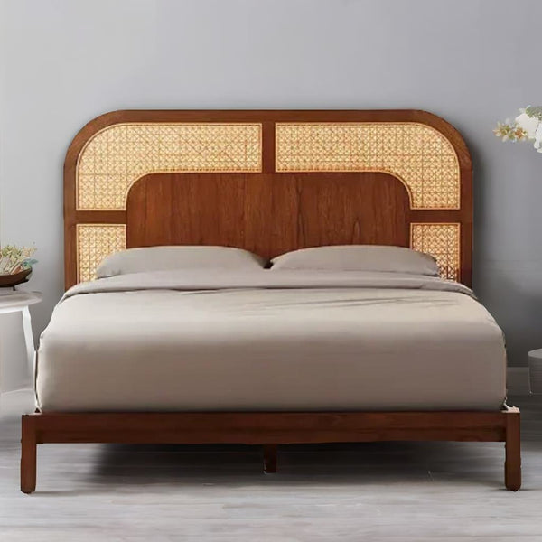 Rio Luxury Solid Wood Rattan Bed - All Sizes