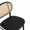 Classic Solid Wood Rattan Dining Chair - Black Finish
