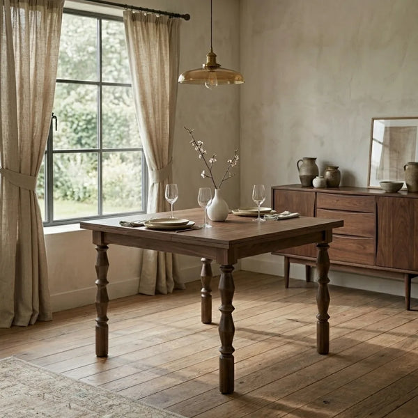 Delft Solid Wood Square Dining Table