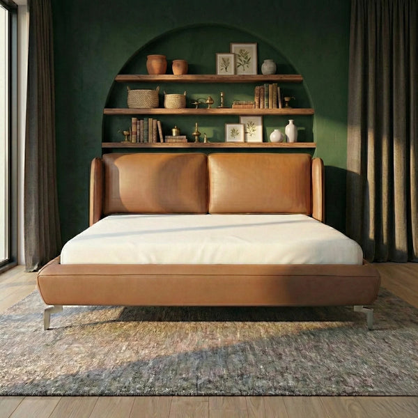 Delyssa Leather Upholstered Bed- All Sizes