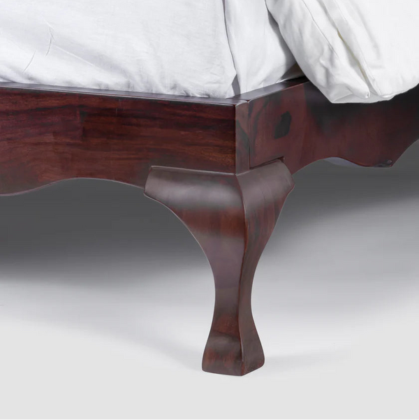 Denton Solid Sheesham Wood Rattan Bed-All Sizes