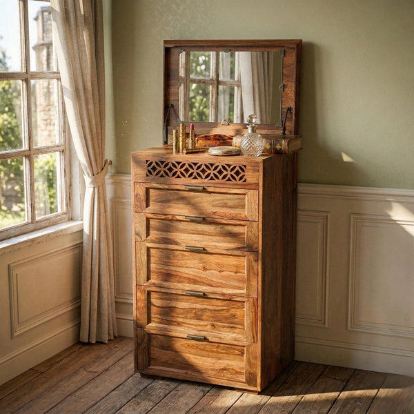 Derby Sheesham Wood Tallboy Sideboard