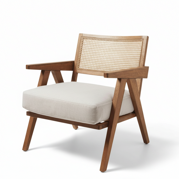 Detroit Rattan Teak Wood Accent Chair