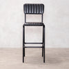 Dijon High Leather & Steel stool with back (Black)