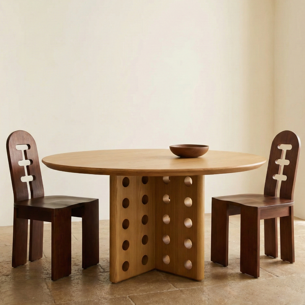 Cecelia Wood Round Dining Table Set - 4 Seater, 6 Seater, 8 Seater - All Sizes