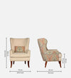 Dlamini Royal Fabric Wing Chair In Beige Floral Colour