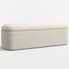 Beige storage bench on a white background