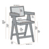 Dunkeld Solid Wood Rattan Counter Stool - Natural Finish